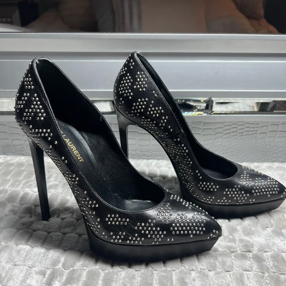 SAINT LAURENT WOMEN HEELS⭐️SIZE 38⭐️LEATHER⭐️GOOD CONDITION⭐️100% Authentic⭐️ - Picture 7 of 11